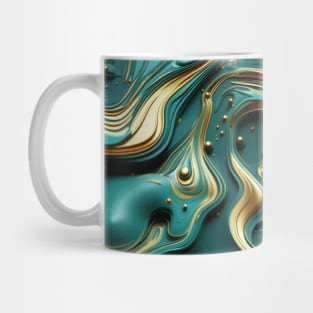 Funky Facade: Trompe-l’oeil Green Turquoise and Gold Mug